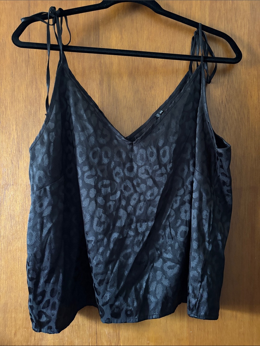 Fashion Nova Black Satin Leopard Jacquard Cami